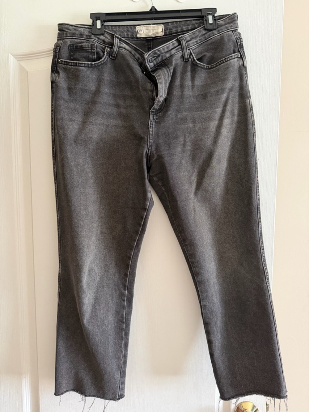 Free people Gray Straight-Leg Jeans